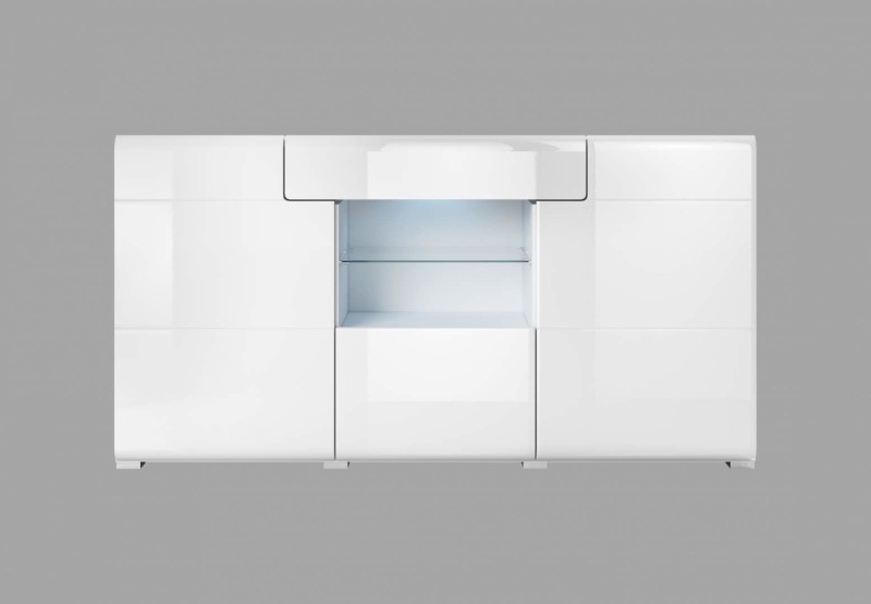 Komoda III TOLEDO Bílá/ bílý lesk