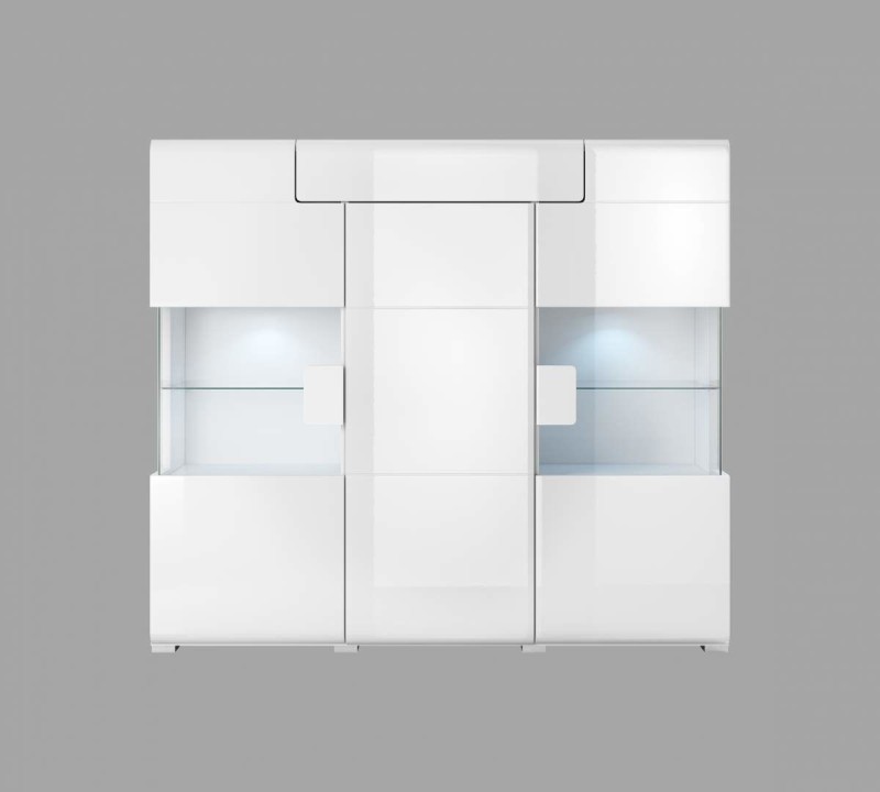 Vitrína II TOLEDO Bílá/ bílý lesk