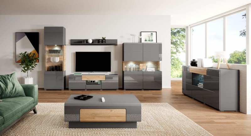 TOLEDO Obývací sestava Šedá/ Dub Grandson