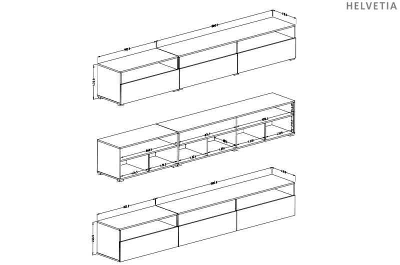 TV komoda BAROS Bílá