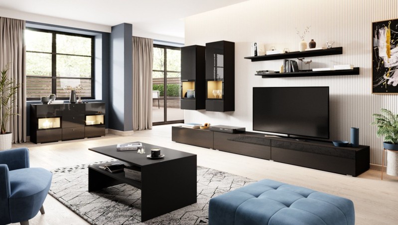 Obývací sestava ATHENS Černý supermat