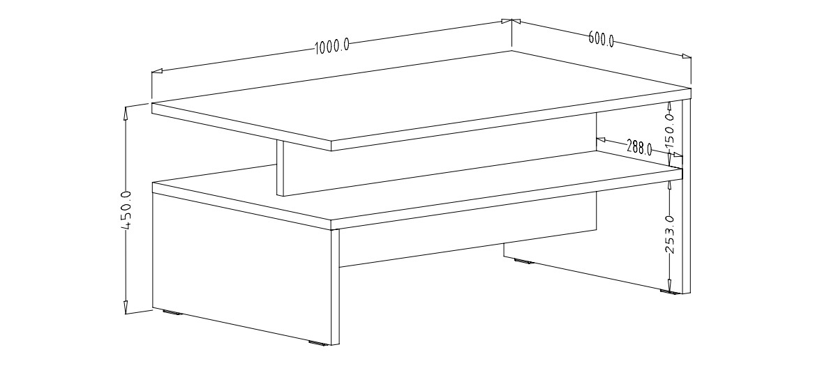 Konferenční stolek ATHENS Černý supermat