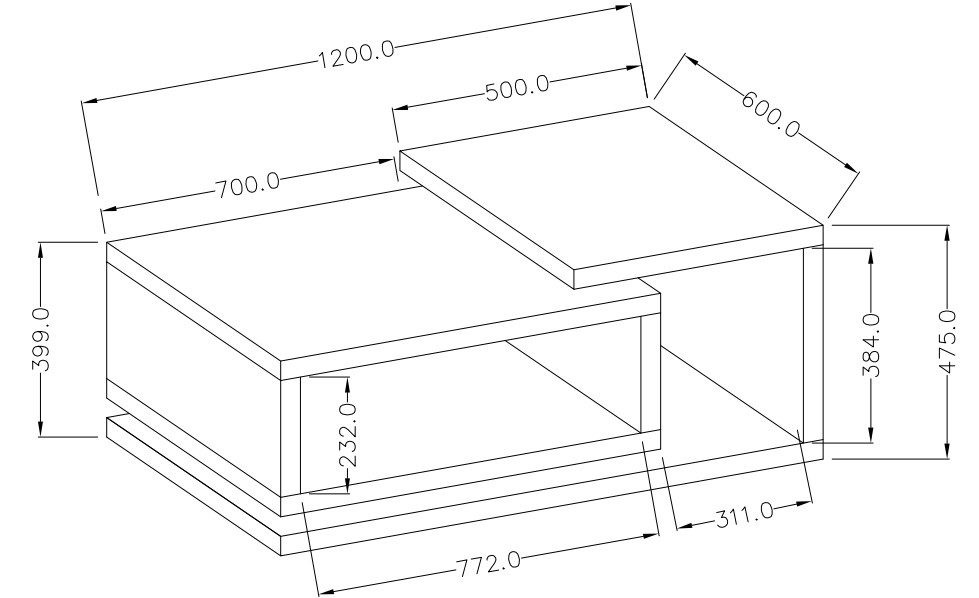 Konferenční stolek BOTA Antracit - Dub Ribbec