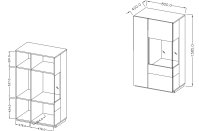 Obývací sestava SILKE II Bílá - Dub Wotan