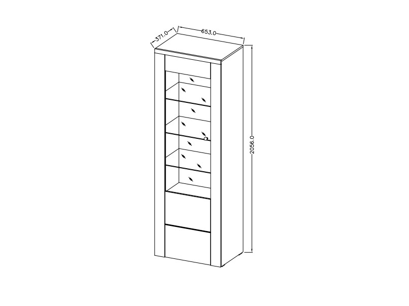 Vitrína I LARONA Saténový ořech