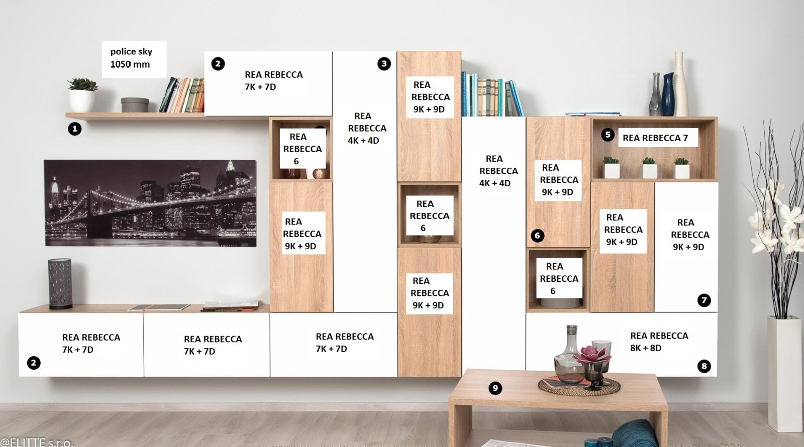 Obývací stěna REA REBECCA III