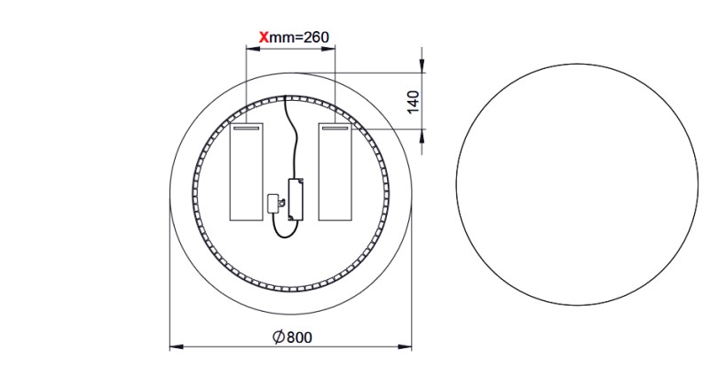 Koupelnové zrcadlo LED HESTIA 60