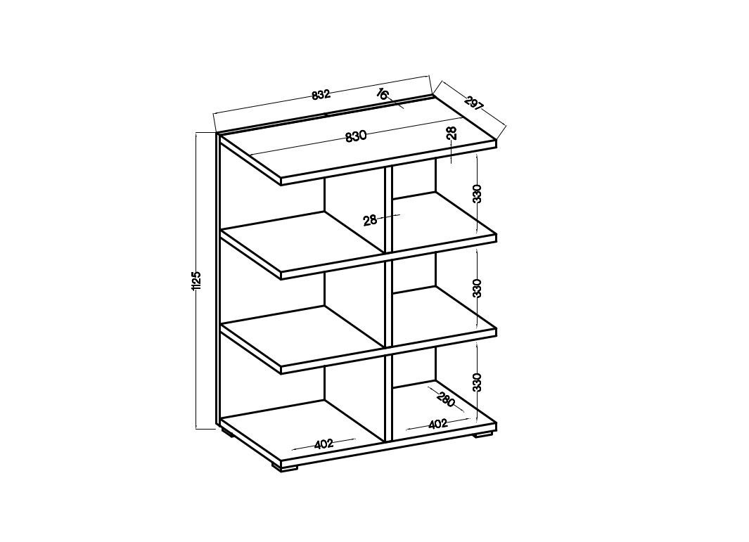 Regál MORA 06 dub artisan