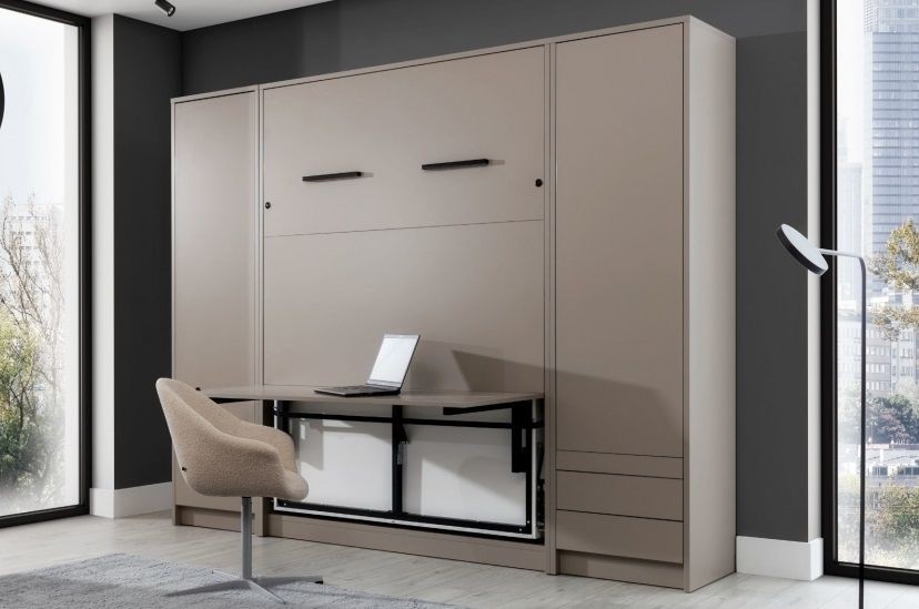 Sklápěcí postel do skříně s psacím stolem VERTIKÁLNÍ