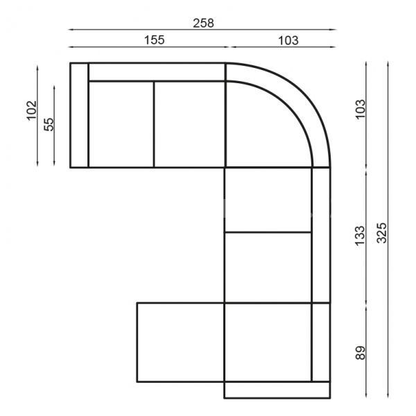 Sedací souprava KADIZ do U 2