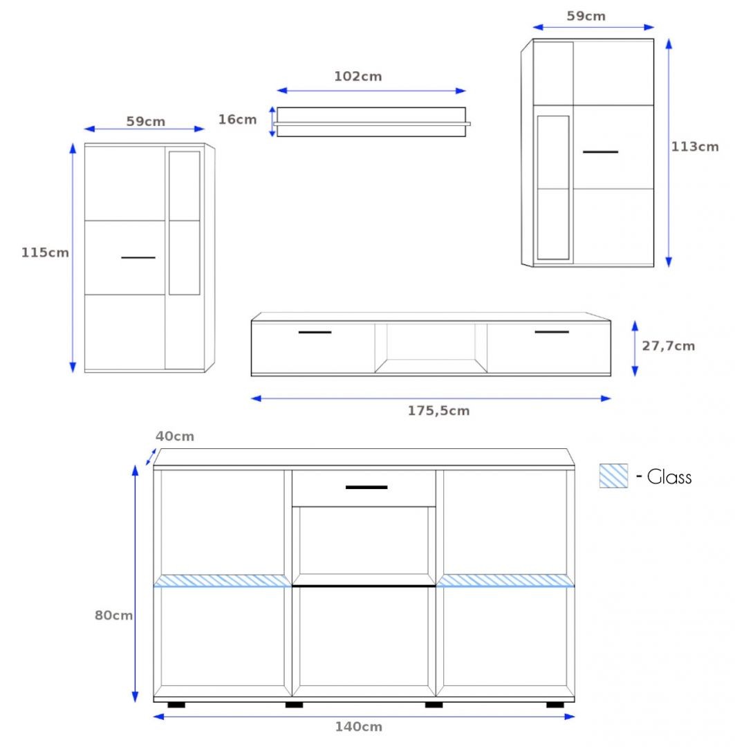 Obývací stěna SALZA MDF
