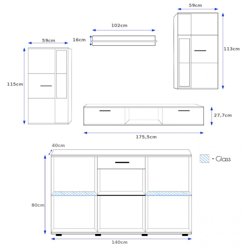 Obývací stěna SALZA MDF