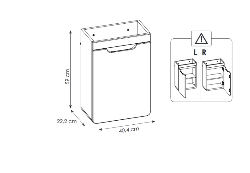 Koupelnová skříňka ADELLE BÍLÁ 82-40 - pod umyvadlo 40