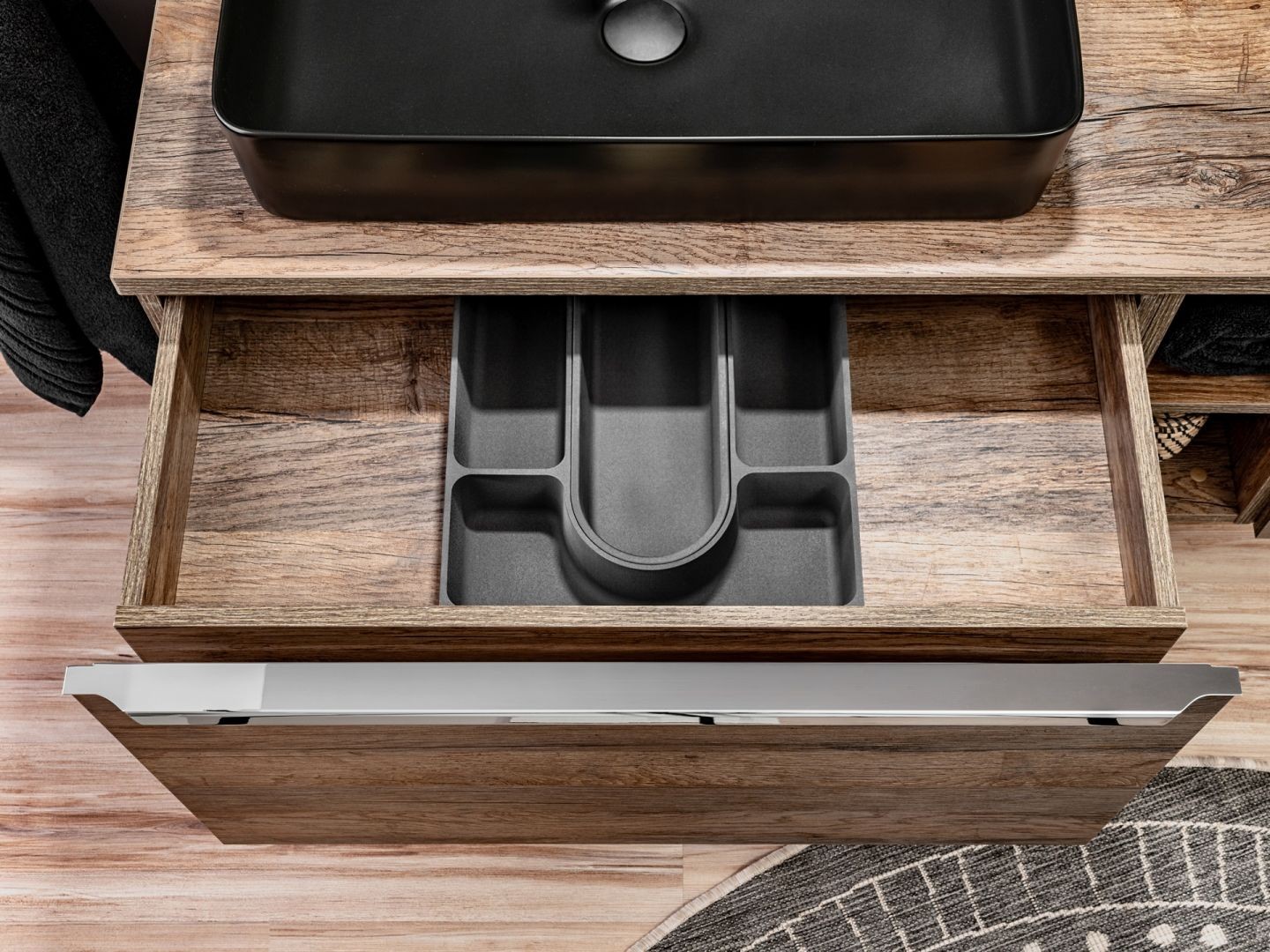 Koupelnová skříňka SANTA FEE ČERNÁ 82-80 - pod umyvadlo 80