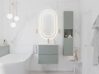 Koupelnová skříňka LINE ŠALVĚJ 82-60 2D - pod umyvadlo 60