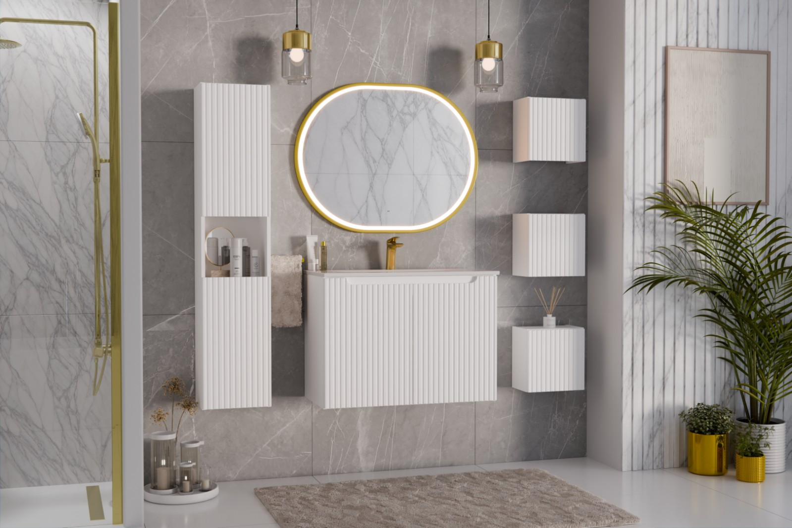 Koupelnová skříňka NOVA BÍLÁ 82-80 2D - pod umyvadlo 80