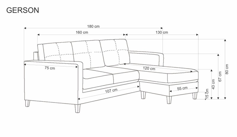 Pohovka s taburetem GERSON béžová