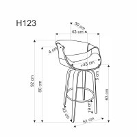 Barová židle H123 šedá