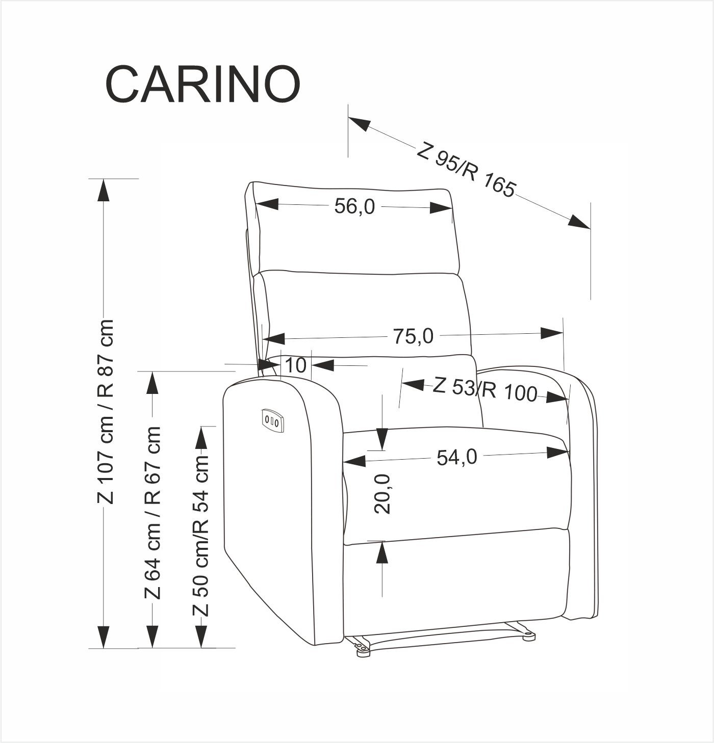 Křeslo ušák CARINIO šedé