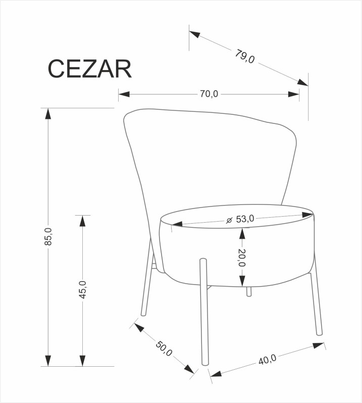 Křeslo CEZAR béžová