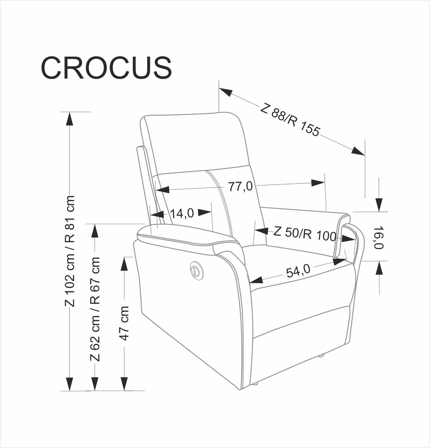 Křeslo ušák CROCUS béžové
