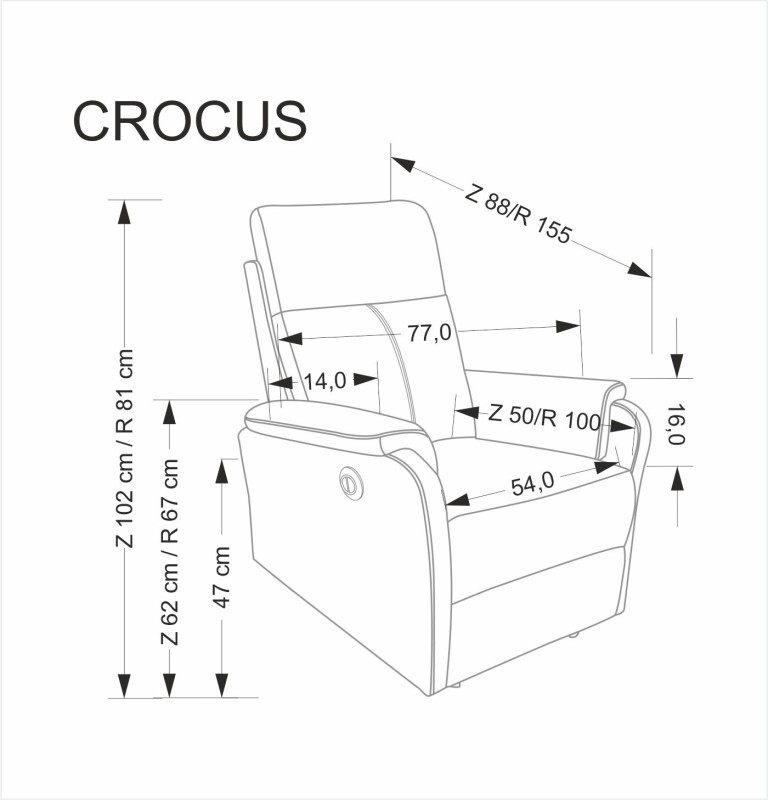 Křeslo ušák CROCUS béžové