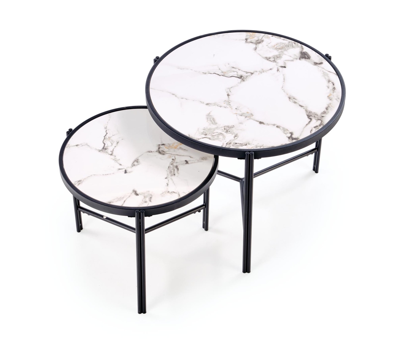 Set konferenčních stolků FATIMA  bílá/černá