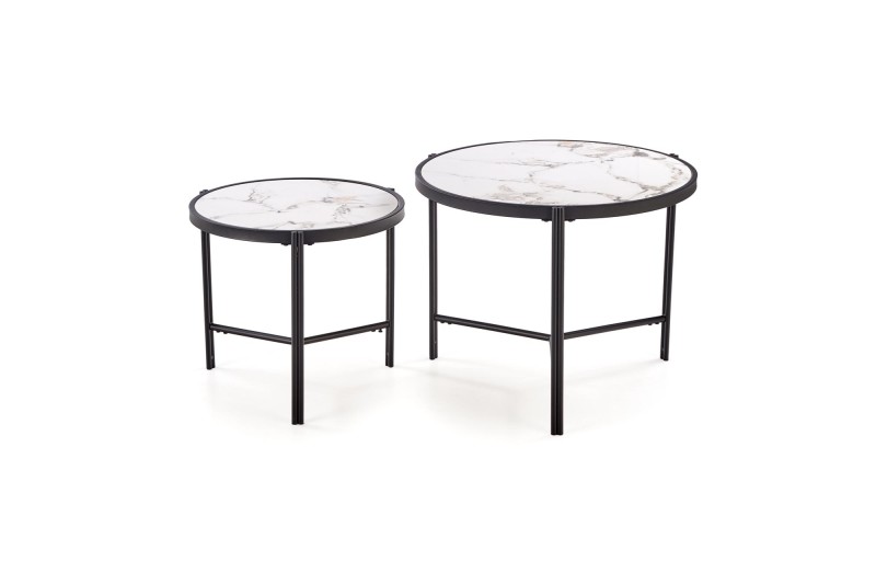 Set konferenčních stolků FATIMA  bílá/černá