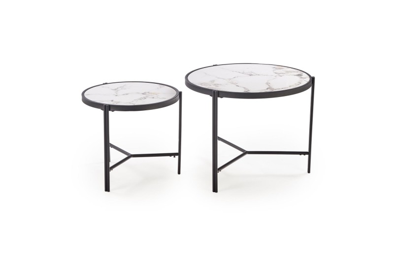 Set konferenčních stolků FATIMA  bílá/černá