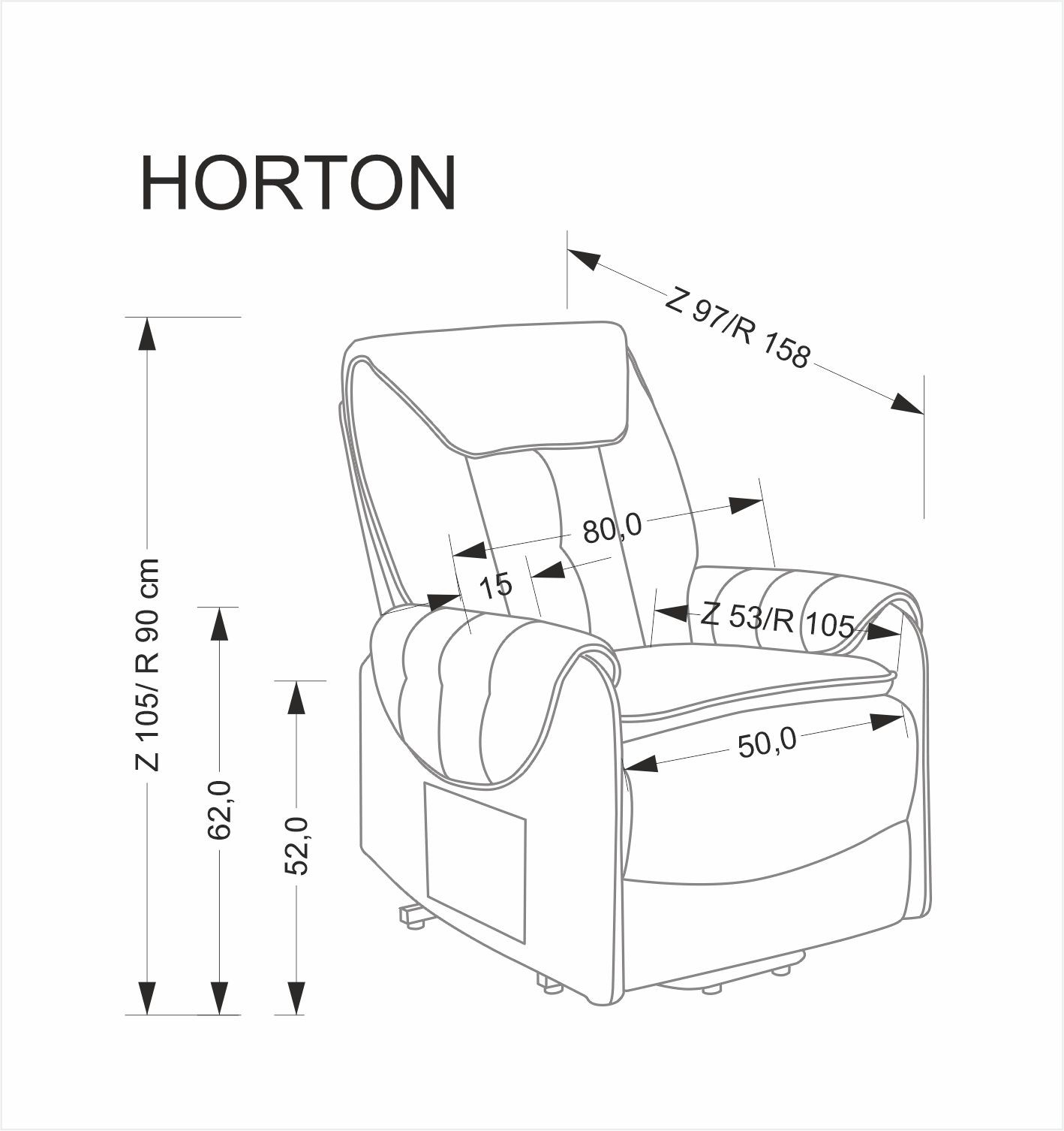 Křeslo ušák HORTON šedé