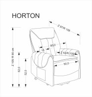 Křeslo ušák HORTON šedé