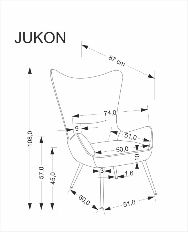 Křeslo JUKON šedé