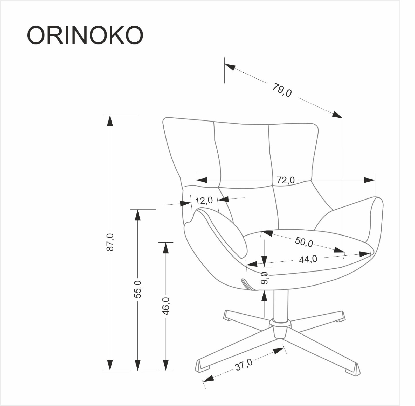 Křeslo ORINOKO šedá
