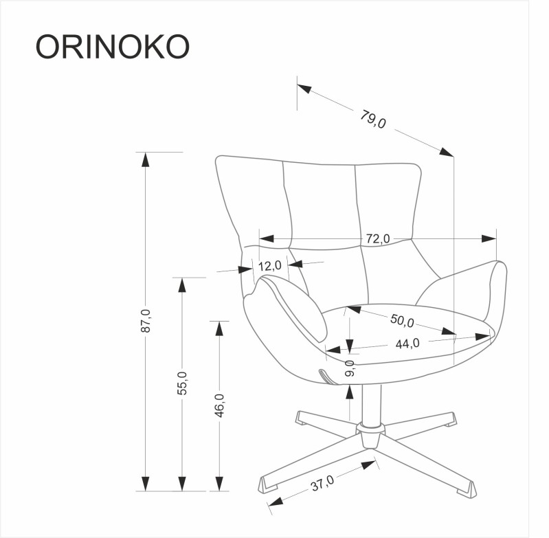 Křeslo ORINOKO šedá