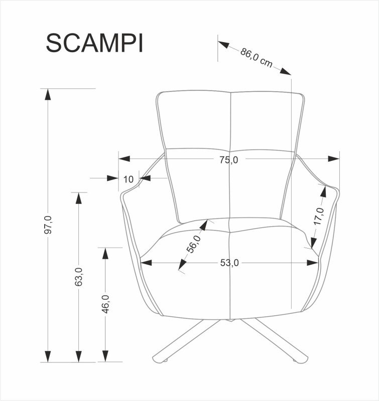 Křeslo SCAMPI cappuccino