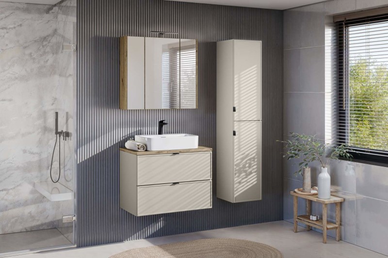 Koupelnová skříňka BELA KAŠMÍR 80-35-2D - vysoká