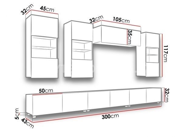 Obývací stěna KALABRINI XI