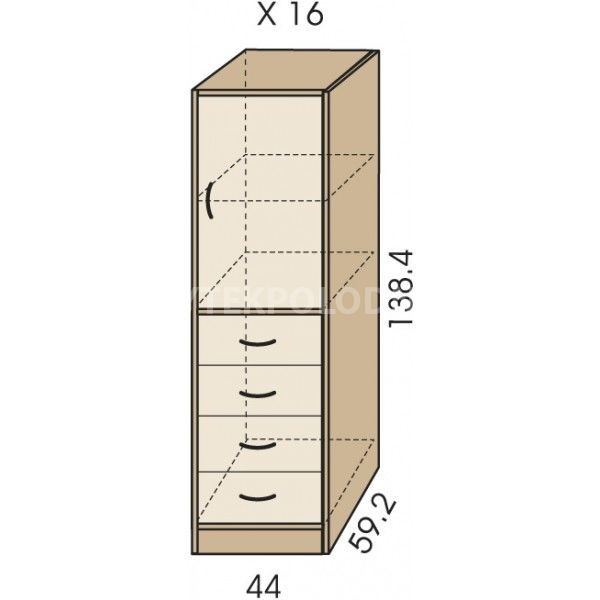 Kombinovaná skříň JIM 5 X 16