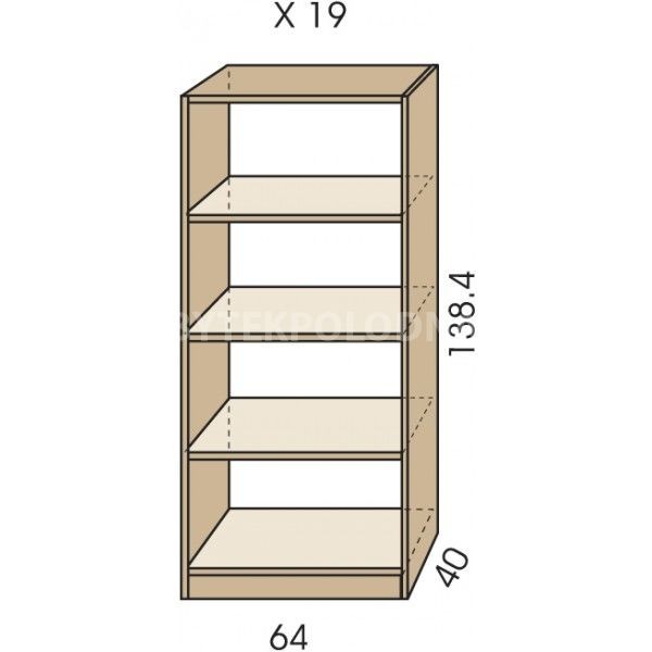 Policový regál JIM 5 X 19