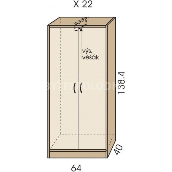 Šatní skříň JIM 5 X 22