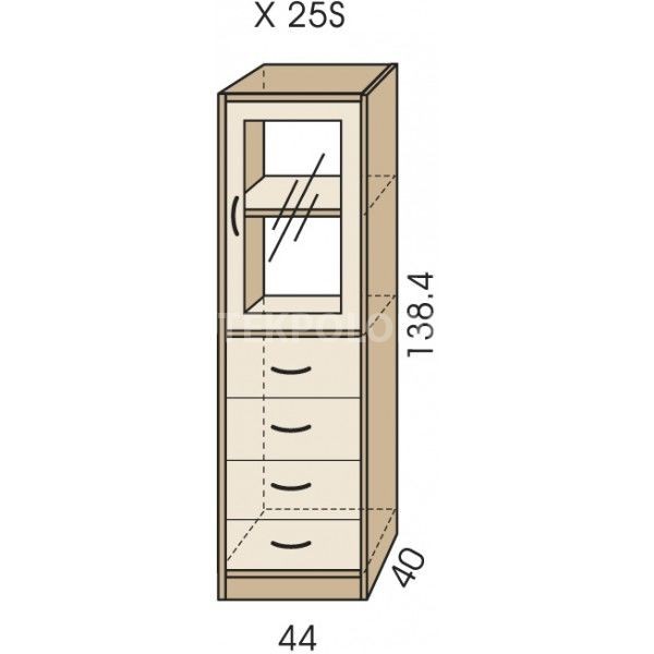 Regál se zásuvkami JIM 5 X 25S