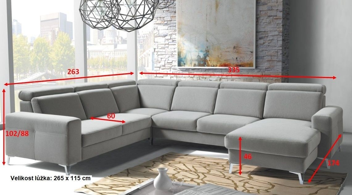 Sedací souprava ASPEN do U