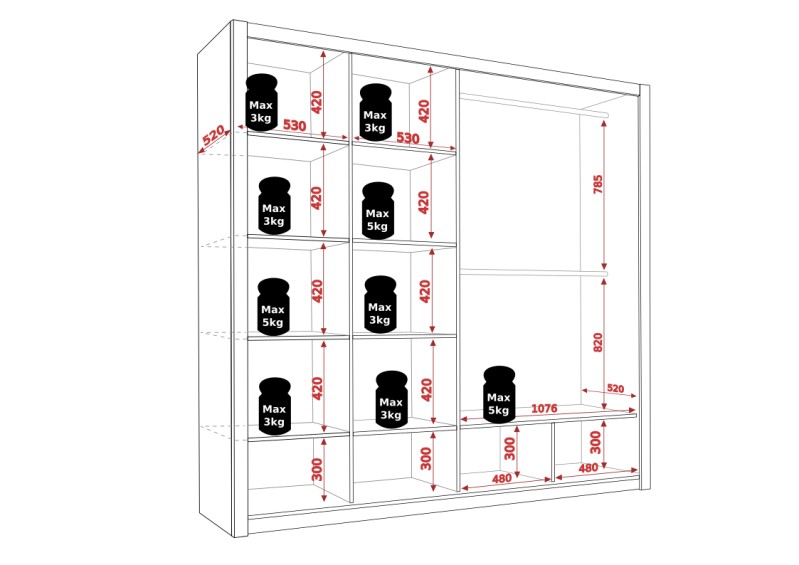 Posuvná šatní skříň BONNO 220