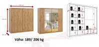Posuvná šatní skříň BONNO 220