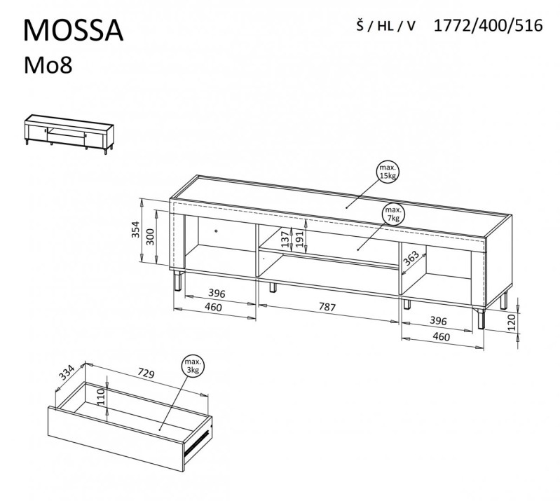 TV komoda MOSSA 8