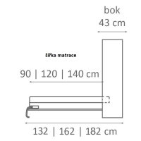 Sklápěcí postel do skříně HORIZONTÁLNÍ
