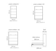 Sklápěcí postel do skříně VERTIKÁLNÍ