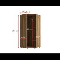 Rohová šatní skříň MAT34