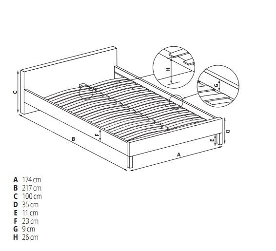 Manželská postel SANDY
