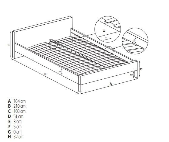 Manželská postel VALENTINA
